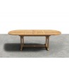 Hi Teak Furniture Amelie Oval Teak Outdoor Dining Table with Built-In Extension - Front 