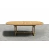 Hi Teak Furniture Amelie Oval Teak Outdoor Dining Table with Built-In Extension - Front  - Hi Teak Furniture Amelie Oval Teak Outdoor Dining Table with Built-In Extension - Front 