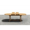Hi Teak Furniture Amelie Oval Teak Outdoor Dining Table with Built-In Extension - Front and Extended
