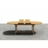 Hi Teak Furniture Amelie Oval Teak Outdoor Dining Table with Built-In Extension - Front and Extended - Hi Teak Furniture Amelie Oval Teak Outdoor Dining Table with Built-In Extension - Front and Extended
