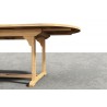 Hi Teak Furniture Amelie Oval Teak Outdoor Dining Table with Built-In Extension - Side Table Edge