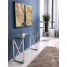 Brooke Console With Clear Glass Anf Stainless Steel Base - Lifestyle