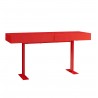 Whiteline Modern Living Liam Console In High Gloss Red With 2 Drawers - Angled