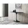 Whiteline Modern Living Amarosa Console Table With Clear Glass And Ceramic Top In Black Powder Coated Metal Base - Lifestyle - Whiteline Modern Living Amarosa Console Table With Clear Glass And Ceramic Top In Black Powder Coated Metal Base - Lifestyle