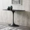 Whiteline Modern Living Amarosa Console Table With Clear Glass And Ceramic Top In Black Powder Coated Metal Base - Lifestyle Close-up - Whiteline Modern Living Amarosa Console Table With Clear Glass And Ceramic Top In Black Powder Coated Metal Base - Lifestyle Close-up