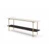Whiteline Modern Living Fairview Console High Glossy Crystal White With Marble Top - Angled