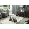 Whiteline Modern Living Emory Console With 10mm Clear Tempered Glass Top And Walnut Veneer Base - Lifestyle - Whiteline Modern Living Emory Console With 10mm Clear Tempered Glass Top And Walnut Veneer Base - Lifestyle