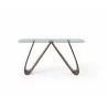 Whiteline Modern Living Emory Console With 10mm Clear Tempered Glass Top And Walnut Veneer Base - Front - Whiteline Modern Living Emory Console With 10mm Clear Tempered Glass Top And Walnut Veneer Base - Front