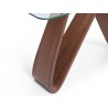 Whiteline Modern Living Emory Console With 10mm Clear Tempered Glass Top And Walnut Veneer Base - Leg Close-up