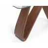 Whiteline Modern Living Emory Console With 10mm Clear Tempered Glass Top And Walnut Veneer Base - Leg Close-up - Whiteline Modern Living Emory Console With 10mm Clear Tempered Glass Top And Walnut Veneer Base - Leg Close-up
