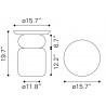 Colombo Side Table in Black - Dimensions