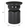 Colombo Side Table in Black - Table Dimensions