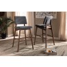 Baxton Studio Colton Bar Stool - Set of 2 - Dark Grey