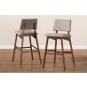 Baxton Studio Colton Bar Stool - Set of 2 - Light Grey