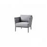 Cane-Line Conic Lounge Chair Incl. Light Grey AirTouch Cushion Set  - Cane-Line Conic Lounge Chair Incl. Light Grey AirTouch Cushion Set 