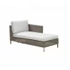 Cane-Line Connect Chaise Lounge Module Sofa, Left white cushion - Cane-Line Connect Chaise Lounge Module Sofa, Left white cushion