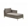 Cane-Line Connect Chaise Lounge Module Sofa, Left taupe cushion - Cane-Line Connect Chaise Lounge Module Sofa, Left taupe cushion