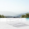 Azzurro Living Corsica Coffee Table With Matte White Aluminum Frame And Honed Carrara Marble - Lifestyle