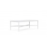 Azzurro Living Corsica Coffee Table With Matte White Aluminum Frame And Honed Carrara Marble - Angled