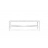 Azzurro Living Corsica Coffee Table With Matte White Aluminum Frame And Honed Carrara Marble - Front