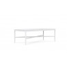 Azzurro Living Corsica Coffee Table With Matte White Aluminum Frame And Honed Carrara Marble - Side Angled