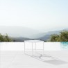 Azzurro Living Corsica Side Table in Matte White Aluminum - Lifestyle