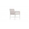 Azzurro Corsica Dining Chair With Matte White Aluminum Frame And Sand All-Weather Rope - Angled