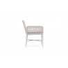 Azzurro Corsica Dining Chair With Matte White Aluminum Frame And Sand All-Weather Rope - Side