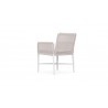 Azzurro Corsica Dining Chair With Matte White Aluminum Frame And Sand All-Weather Rope - Back Angled