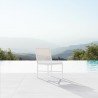 Azzurro Corsica Armless Dining Chair With Matte White Aluminum Frame And Sand All-Weather Rope - Lifestyle