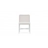 Azzurro Corsica Armless Dining Chair With Matte White Aluminum Frame And Sand All-Weather Rope - Front