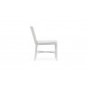 Azzurro Corsica Armless Dining Chair With Matte White Aluminum Frame And Sand All-Weather Rope - Side