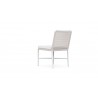 Azzurro Corsica Armless Dining Chair With Matte White Aluminum Frame And Sand All-Weather Rope - Back Angled
