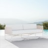 Azzurro Corsica 3 Seat Sofa With Matte White Aluminum And Sand All-Weather Rope And Cloud Cushion - Lifestyle
