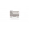 Azzurro Corsica 3 Seat Sofa With Matte White Aluminum And Sand All-Weather Rope And Cloud Cushion - Side