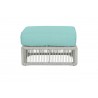 Miami Ottoman in Dupione Celeste w/ Self Welt - Front Angle