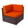 Aruba Corner Sofa Section Java Wicker - No Cushions (same unit as Left / Right)