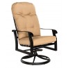Woodard Cortland Cushion High Back Swivel Rocking Dining Arm Chair - Angled