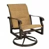 Woodard Cortland Padded Sling Swivel Rocking Dining Arm Chair - Woodard Cortland Padded Sling Swivel Rocking Dining Arm Chair