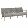 Essentials For Living Costa Outdoor 77" Sofa - Dove Flat Rope Performance Dove, Gray Teak - Front Side Angle - Essentials For Living Costa Outdoor 77" Sofa - Dove Flat Rope Performance Dove, Gray Teak - Front Side Angle