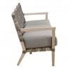 Essentials For Living Costa Outdoor 77" Sofa - Dove Flat Rope Performance Dove, Gray Teak - Side Angle