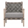 Essentials For Living Costa Outdoor Club Chair - Dove Flat Rope, Performance Dove, Gray Teak - Front Angle