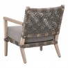 Essentials For Living Costa Outdoor Club Chair - Dove Flat Rope, Performance Dove, Gray Teak - Back Side Angle