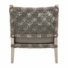Essentials For Living Costa Outdoor Club Chair - Dove Flat Rope, Performance Dove, Gray Teak - Back Angle - Essentials For Living Costa Outdoor Club Chair - Dove Flat Rope, Performance Dove, Gray Teak - Back Angle