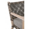 Essentials For Living Costa Outdoor Club Chair - Dove Flat Rope, Performance Dove, Gray Teak - Side Closeup Angle