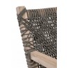 Essentials For Living Costa Outdoor Club Chair - Dove Flat Rope, Performance Dove, Gray Teak - Seat Closeup Top Angle