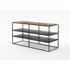 Nova Solo Rustica TV Stand Open Shelving - 112cm - Front Side Angle - Nova Solo Rustica TV Stand Open Shelving - 112cm - Front Side Angle