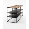 Nova Solo Rustica TV Stand Open Shelving - 112cm - Closeup Front Side Angle