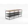 Nova Solo Rustica TV Stand Open Shelving - 140cm - Front Side Angle