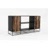 Nova Solo Rustika Sideboard 2 Doors Open Shelving - Front Side Angle - Nova Solo Rustika Sideboard 2 Doors Open Shelving - Front Side Angle